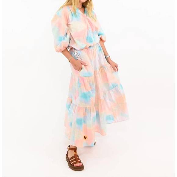 NEW KERRI ROSENTHAL gabrielle maxi skirt printed in blustery day print - Picture 2 of 4